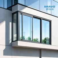 Ventana Corredera Moderna BRAVO DY80 con Marco de Aluminio, Diseño Plegable y Resistente al Viento para Ventanas de 47.5'*35.5'