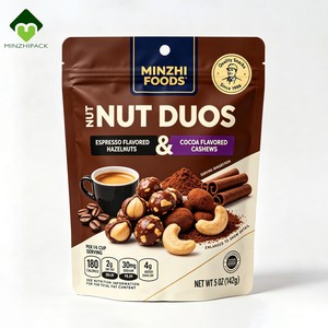 Sachet d'emballage alimentaire personnalisé mat imprimé, refermable avec fermeture éclair, pour 142g (5oz) de mélange de noix assaisonnées ou de snacks - Product Image 3