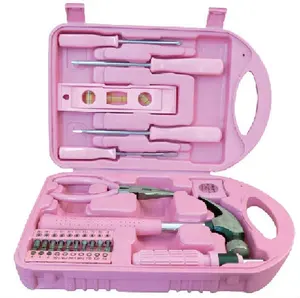 New custom design carbon steel heated combination women ladies used 29pcs pink tool kit set