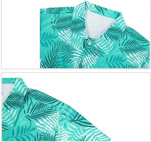 卸売メンズシャツ花昇華ハワイアンフルボタンアップカスタマイズデザインクイックDyメンズハワイアンシャツ - Product Image 4