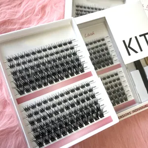 Precut phân đoạn cụm DIY Lash Fluffy phân khúc vẻ đẹp Lash cá nhân bó Nga cilias ở nhà DIY Lash mở rộng