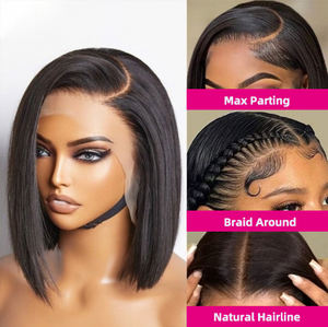 卸売ラゴスヘアヘアショートボブレースフロントかつら100% レースフロントかつら13x4人毛天然ベンダー - Product Image 5