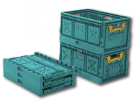 Caisse pliable en plastique empilable pour le transport, bacs de stockage de fruits 61L, bac de rangement 600X400X300mm, modèle TSS-SFD-600*400*300