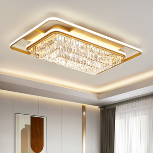 Lámpara de techo dorada redonda montada en superficie de luz natural blanca rectangular de nuevo diseño para iluminación interior del hogar - Product Image 4