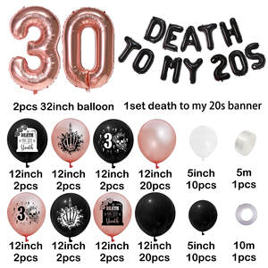 Death To My 20s Decoraciones 30 cumpleaños Decoraciones Globo Set <span class=keywords><strong>Feliz</strong></span> cumpleaños Globos Set para fiesta Suministros - Product Image 5