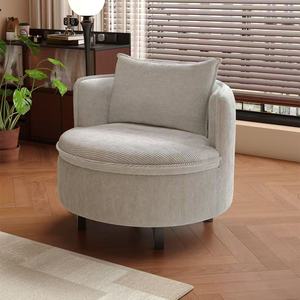 Modern Rotatable Circular Velvet Upholstery Adjustable Folding Single <b>Chair</b> Comfortable Leisure <b>Sofa</b> for Home Living Room - Product Image 3