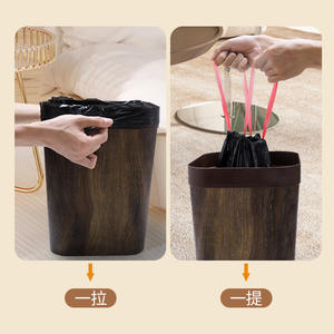 Sacs poubelles ménagers jetables en plastique épaissi avec cordon de serrage, sacs de restauration noirs, même style que les sacs des supermarchés - Product Image 3