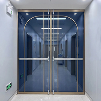 Poignée de barre anti-panique commerciale, porte d'évacuation de passage, porte coupe-feu en verre à charnière pivotante pour centre commercial, hôpital, hôtel, immeuble de bureaux