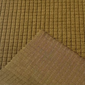 Giá Tốt 160GSM 100% Polyester Waffle Ngô Hạt Dứa Drop-Needle Jacquard Cực Fleece Vải Dệt Kim Cho Sofa Bìa - Product Image 5