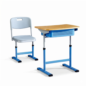 Modern School Storage <b>Adjustable</b> Height Kids <b>Table</b> Chair Sets Metal+Wood Construction SONGYE Brand ST-0709B ST-0709B - Product Image 1