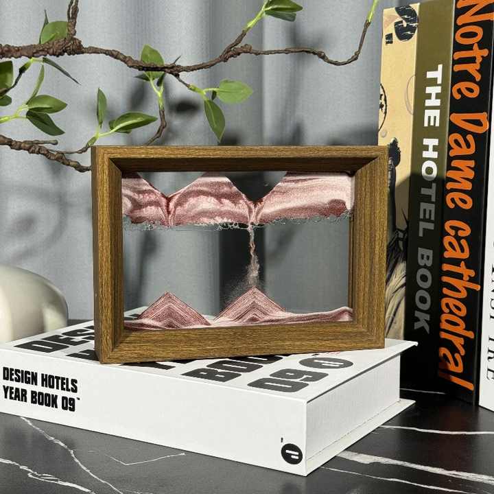 Wood Frame Sandscape Moving Sand Landscape Art Picture