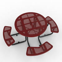 Table et chaises rondes en acier robuste de style moderne ADA OEM 46 pouces, table de pique-nique d'extérieur