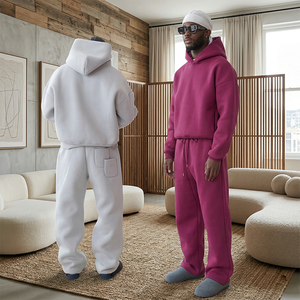Custom Winter Streetwear Casual <strong>Boxy</strong> Fleece Sportswear <strong>Blanks</strong> Heavyweight Cotton Eco-Friendly Oversized Unisex Sweatpants <strong>Hoodie</strong> - Product Image 1