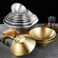 Bol à riz en acier inoxydable écologique, vente en gros, logo personnalisé, design en V, pour ramen, kimchi, multi-usages
