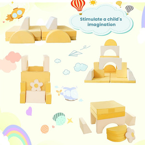 Giving Tree Kids Modular <b>Sofa</b> Building Blocks 27.5 In Yellow Educational Climbing Furniture For Children Age 3 And Above - Product Image 2