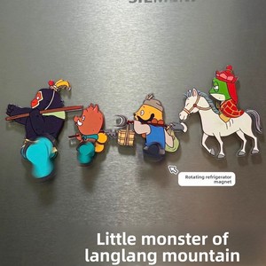 Magnete da Frigo Rotante in Plastica Stile Cartone Animato Xiaohongshu - Decorazione Fan Art Mostro Maiale di Montagna Langlang - Product Image 3