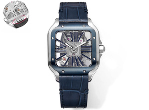 Fashion Trend Automatic Mechanical <b>Watch</b> Sapphire Crystal Mirror Five Bead Chain Stainless Steel Strap Square <b>Case</b> - Product Image 6