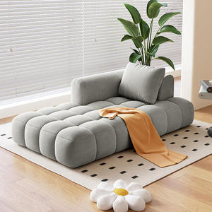 Sofá cama de tela color crema, sillón suave y cómodo para el hogar, dormitorio, balcón, apartamento, uso diario y de ocio. - Product Image 2