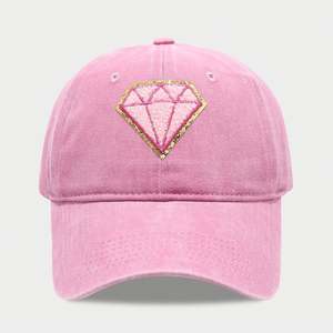 Gorra de Béisbol de Algodón Lavado con Parches de Diamantes Retro para Mujer, Nueva Llegada 2025, Gorra Deportiva de Moda para Exteriores con Protección Solar - Product Image 4