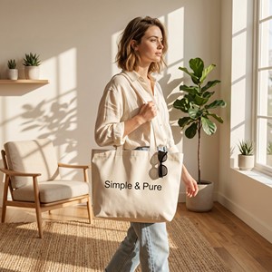 16oz Heavy Canvas Tote <b>Bag</b> Durable Industrial Strength Reusable Eco Friendly Awareness Shopping <b>Bag</b> Rope Handle - Product Image 2