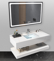 Meuble mural de salle de bain moderne, résistant aux termites, avec évier et poignée de haute qualité, et robinet de qualité supérieure, directement de l'usine