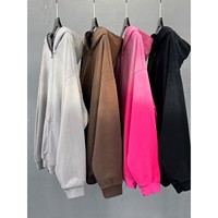 Sweat à capuche oversize en coton style américain pour homme, coupe ample, avec fermeture éclair, dégradé de couleurs, veste anti-boulochage haut de gamme ODM