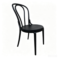 Chaise Thonet élégante en plastique PP empilable de style français pour café