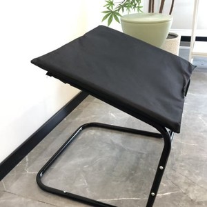 Foldable Footrest <b>Stool</b> 48x40x44 Cm Metal Frame Black Minimalist Design <b>Office</b> Home Use - Product Image 3