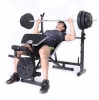 Banc de gymnastique pour homme, set pour exercices de résistance, réglable et portable
