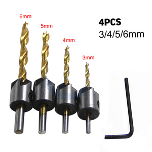 Bộ Mũi Khoan Mũi Khoan Với Một Phím Hex Thép Carbon Cao 5 Mũi Titan Sáo Có Thể Điều Chỉnh Mũi Khoan Mộc Mạ Cho Woo - Product Image 4