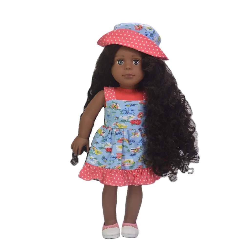 Linda muñeca Americana para la venta de juguetes para niños, fabricantes de fábrica, muñecas de vinilo Unisex de moda negra educativa CN;GUA