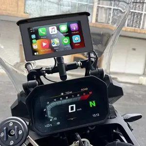 Navegador de motocicleta com Carplay Auto Wifi BT DVR Android e Apple compatível com 5 polegadas HD 1080P à prova d'água