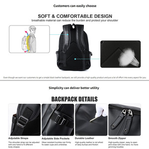 Borsa da Palestra alla Moda, Zaino per Laptop in Vera Pelle, Grande Capacità 15.6 Pollici, Chiusura con Cerniera, Borsa da Viaggio dal Design Trendy - Product Image 6