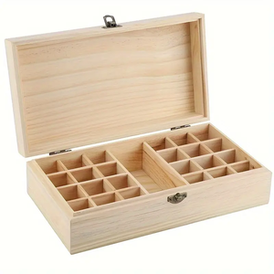 Organizador <span class=keywords><strong>de</strong></span> madera <span class=keywords><strong>de</strong></span> gran capacidad para 25 aceites esenciales, perfecto para aromaterapia y <span class=keywords><strong>remedios</strong></span> naturales, <span class=keywords><strong>caja</strong></span> <span class=keywords><strong>de</strong></span> almacenamiento <span class=keywords><strong>de</strong></span> madera sin terminar - Product Image 4
