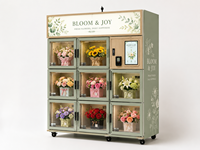 Distributeur Automatique Multifonctionnel de Fleurs à 10 Compartiments, Présentoir Floral Visible et Fraîcheur Optimale pour Hôpitaux