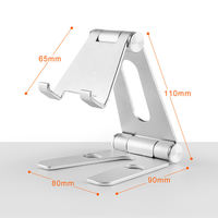 Penyangga Ponsel Lipat Fleksibel dari Baja Anti Karat OEM, Multi-Sudut, Dapat Disesuaikan, Kompatibel dengan iPad, Braket Desktop PC untuk Semua Ponsel