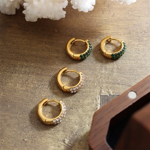 Pendientes de Aro con Circonita Cúbica, Chapados en Oro, para Mujer, Estilo Delicado, Gran Venta - Product Image 6