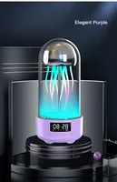 Lampe créative 3-en-1 Méduse Colorée avec Horloge, Lumière Stéréo Respirante Lumineuse Portable et Haut-parleur Intelligent Décoratif