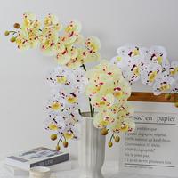 Fleur d'orchidée artificielle au toucher réel G-25042908 pour la décoration de la maison et des mariages, 9 têtes, fleur d'orchidée en latex au toucher réel