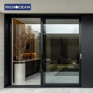 Puerta Corredera de <span class=keywords><strong>Aluminio</strong></span> para Terraza o Patio Exterior RICHOCEAN, Puertas de Vidrio Resistente a Impactos con Sistema Schuifdeur - Product Image 2