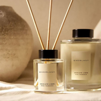 LUFU Vente en gros – Coffret cadeau diffuseur à bâtonnets en verre transparent rond de luxe 150 ml, 200 ml, 500 ml avec bouchon à vis pour la maison et le bureau