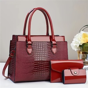 Sac fourre-tout décontracté grande capacité pour femme, sac à bandoulière pratique avec fermeture éclair, nouveau ensemble trois pièces transfrontalier avec motif <span class=keywords><strong>crocodile</strong></span> - Product Image 2
