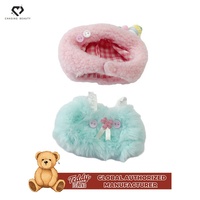 Ours en peluche 14-17 cm avec écouteurs roses, sous licence mondiale Teddy Island, idéal pour la décoration intérieure et les cadeaux pour enfants