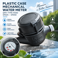 Compteur d'eau industriel multi-jets de type sec en plastique, système de comptage de débit de liquide froid à registre rotatif mécanique