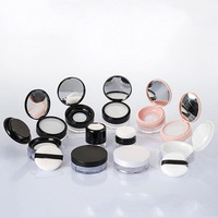 Pot à poudre rond et carré de 10g 20g, conteneur cosmétique avec tamis et miroir en vrac, 50 pièces