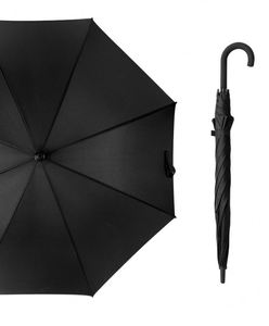 Parapluie d'affaires classique moderne personnalisable, durable, droit, à double rainure, en plastique courbé, manuel, pour le golf - Product Image 2