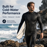 Combinaison de plongée intégrale en néoprène 3 mm pour homme, à manches longues, pour les écoles de surf et de plongée