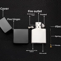 Briquet en métal de luxe en gros, design classique personnalisé, coupe-vent, à huile et kérosène pour cigarettes