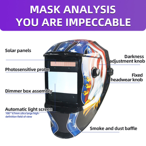 Máscara de Soldadura con 4 Sensores de Arco DIN5-DIN13, Oscurecimiento Automático Solar, TIG MIG MMA, Color Real, para Soldadura y Pulido - Product Image 5