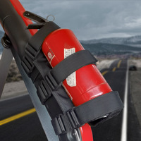 Support d'extincteur HOZAN pour barre anti-roulis et cage de sécurité Jeep Wrangler, avec sangle et installation sans outil, en nylon rouge/noir